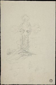 Croquis de tombeau pour la famille Karakehia au cimetière du Père Lachaise à Paris